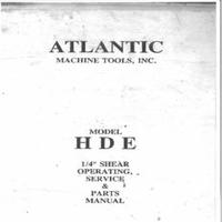 Atlantic Machine Tools Model HDE 1_4 Shear Operating, Service & Parts Manual.pdf